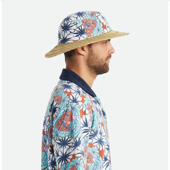 Brixton King Sun Hat Tan Kaleidoscope Eye S/M Summer Beachy Mixed Media … - Picture 16 of 16